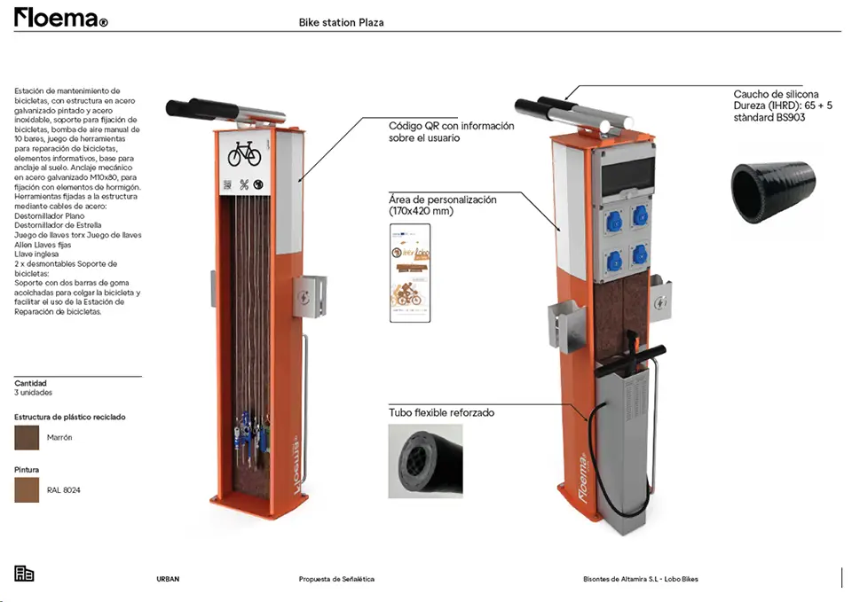 Estación de reparación de bicicletas Modelo Bike Station Plaza de FLOEMA - Iberlobo on Bike